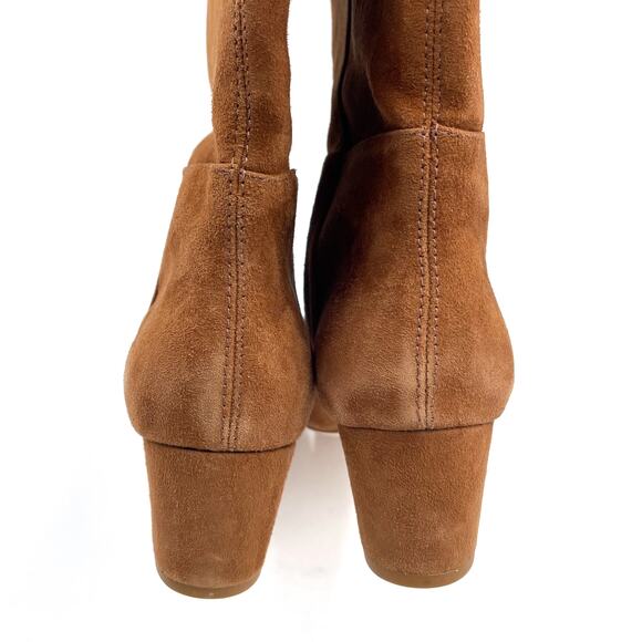 Reformation Reiss Over The Knee Boots Brown Suede Block Heel Pull On Sz 9.5 - Picture 9 of 11